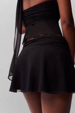 Chiffon Slit Mini Skirt