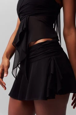 Chiffon Slit Mini Skirt