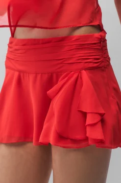 Chiffon Slit Mini Skirt