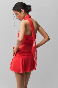 Chiffon Slit Mini Skirt