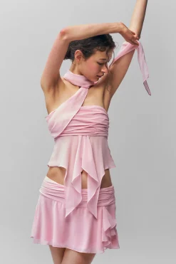 Chiffon Slit Mini Skirt
