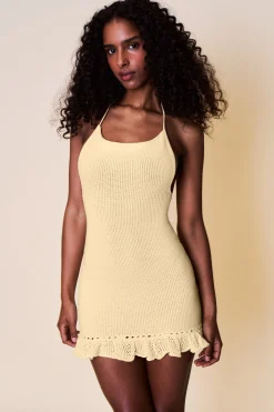 Crochet Halter Mini Dress