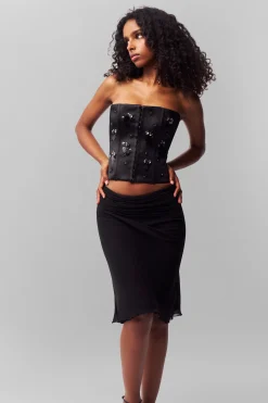Embellished Satin Corset