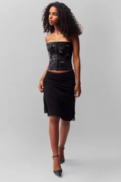 Embellished Satin Corset