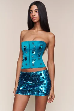 Embellished Satin Corset