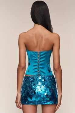 Embellished Satin Corset