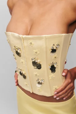 Embellished Satin Corset