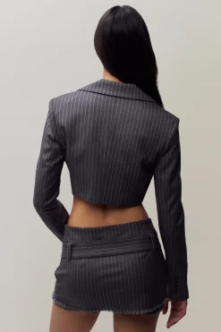 Fei Pinstripe Cropped Blazer
