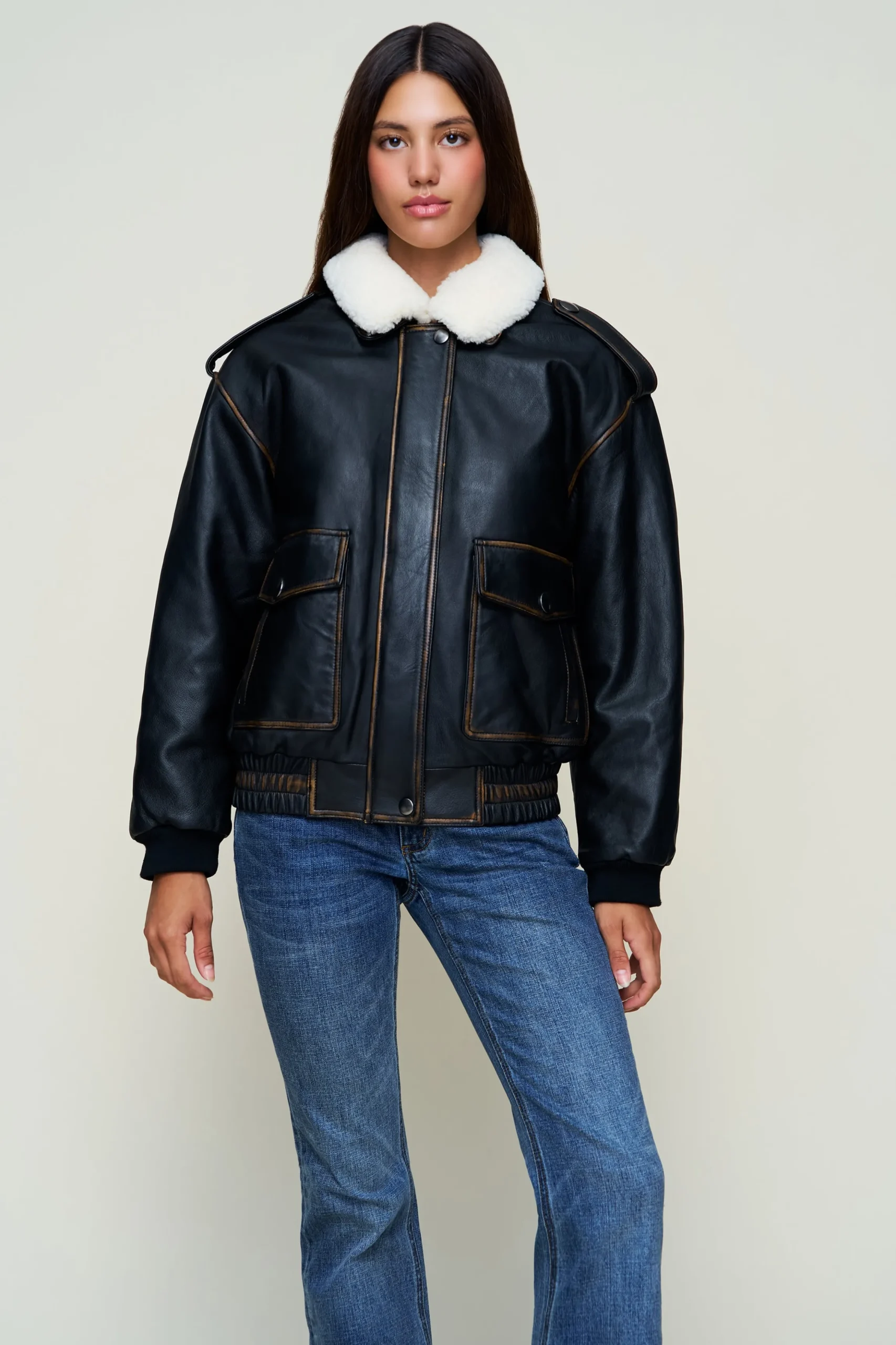 Hugo Vintage Leather Bomber