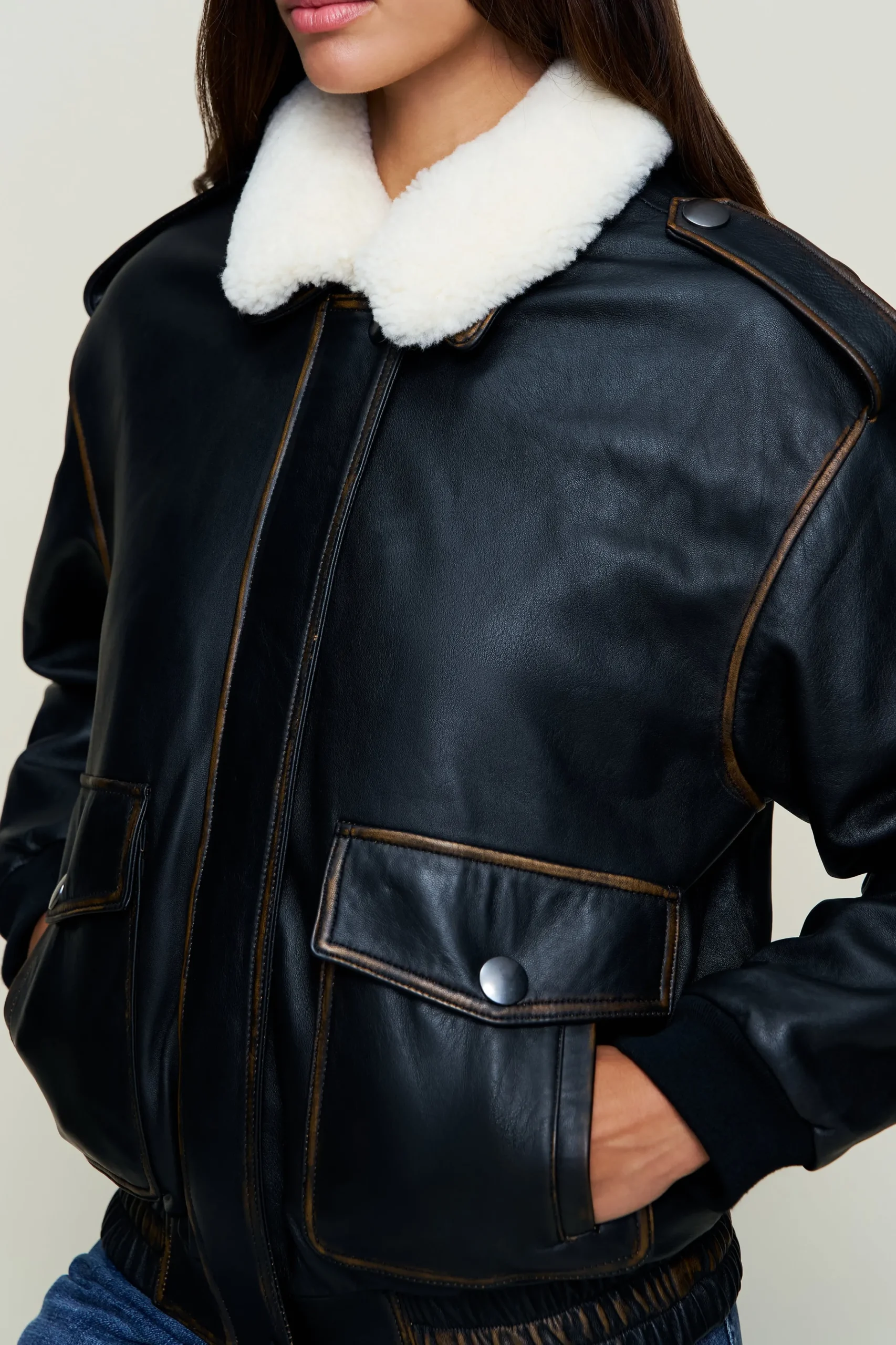Hugo Vintage Leather Bomber
