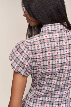 Liana Plaid Top