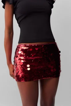 Low Rise Paillette Skirt