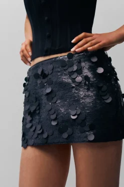 Low Rise Paillette Skirt