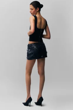 Low Rise Paillette Skirt