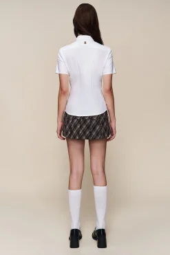 Pleated Micro Mini Skirt