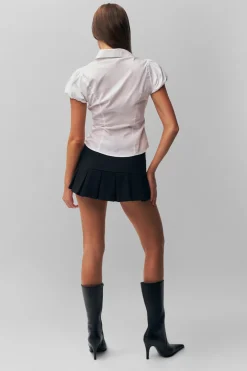 Pleated Micro Mini Skirt
