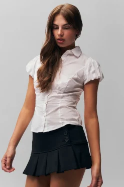 Pleated Micro Mini Skirt