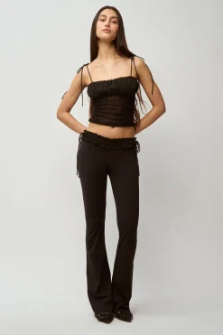 Ruched Chiffon Knit Tank