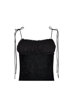 Ruched Chiffon Knit Tank
