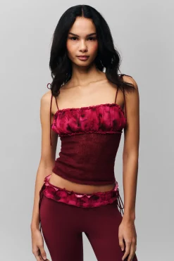 Ruched Chiffon Knit Tank