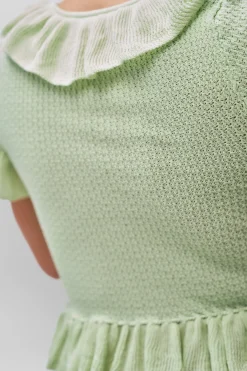 Ruffle Knit Tie Top