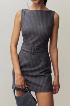 Via Pinstripe Dress
